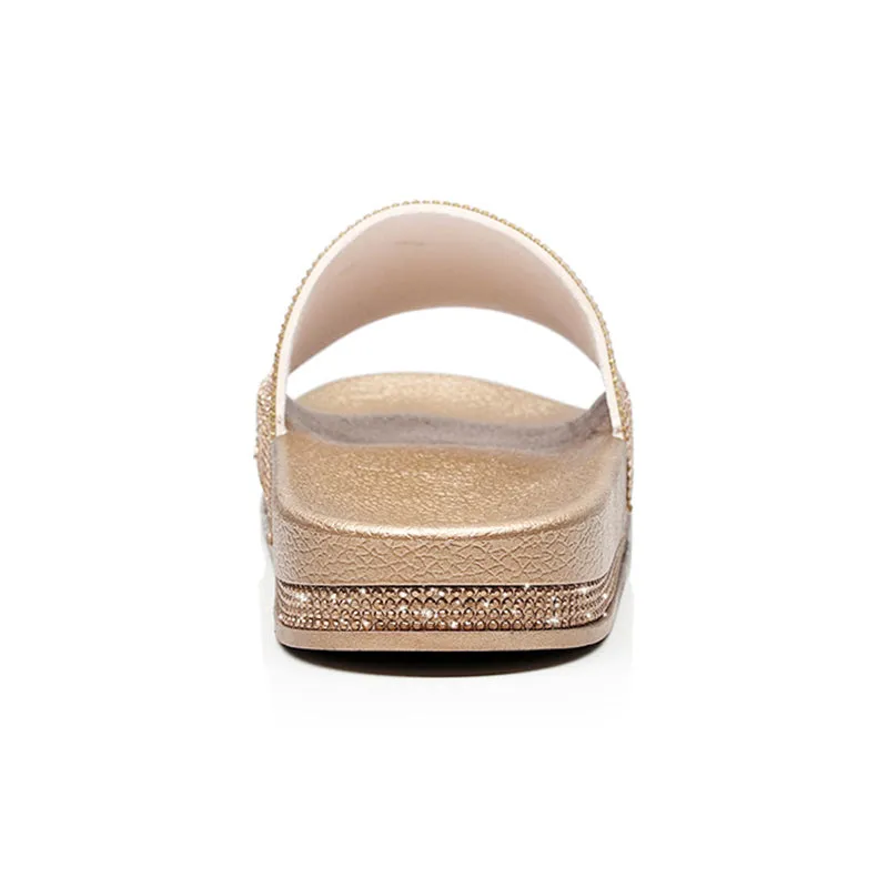 Women Casual Bling Rhinestone Slide Sandals