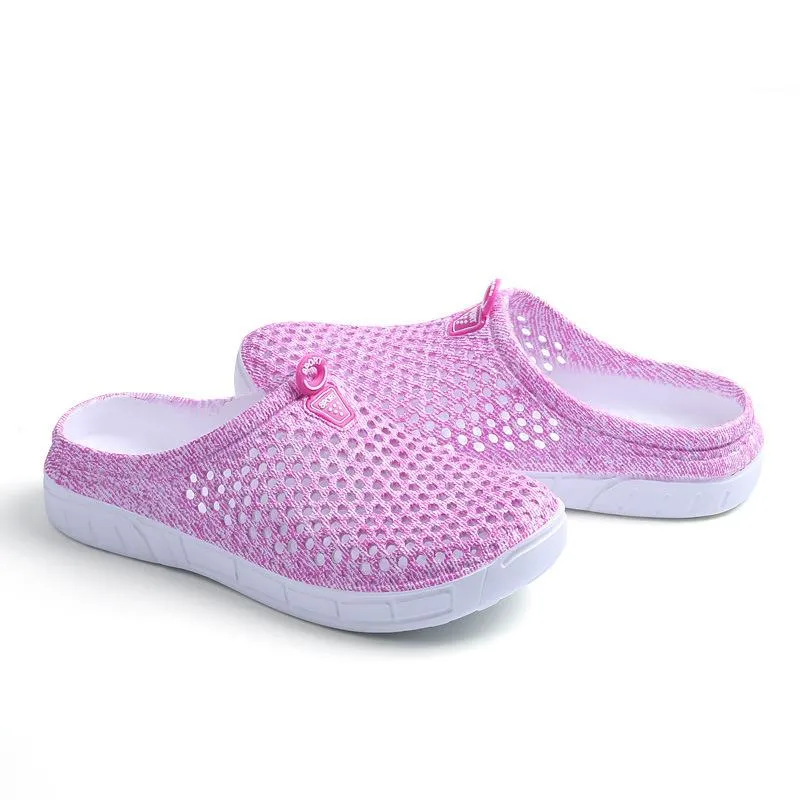 Women's hollow breathable backless water shoes antiskid beach sandals