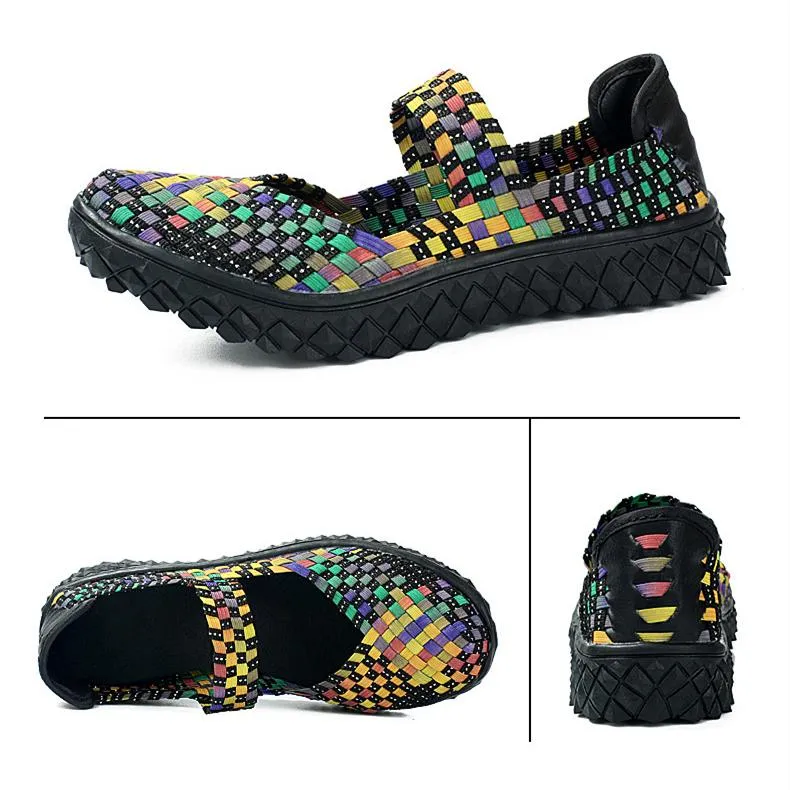 Women's hollow closed toe woven sandals