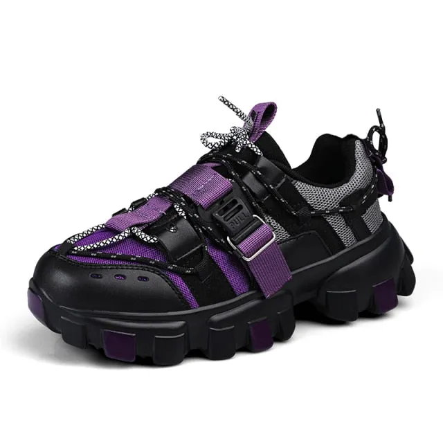 xiangtuibao Thick Sole Fashion  Sneakers Men Tenis Masculino Buckle Breathable Men Shoes
