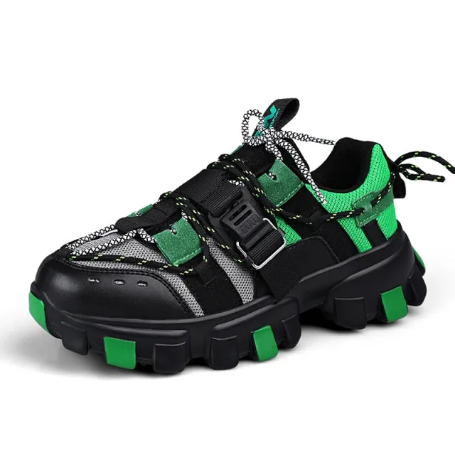 xiangtuibao Thick Sole Fashion  Sneakers Men Tenis Masculino Buckle Breathable Men Shoes