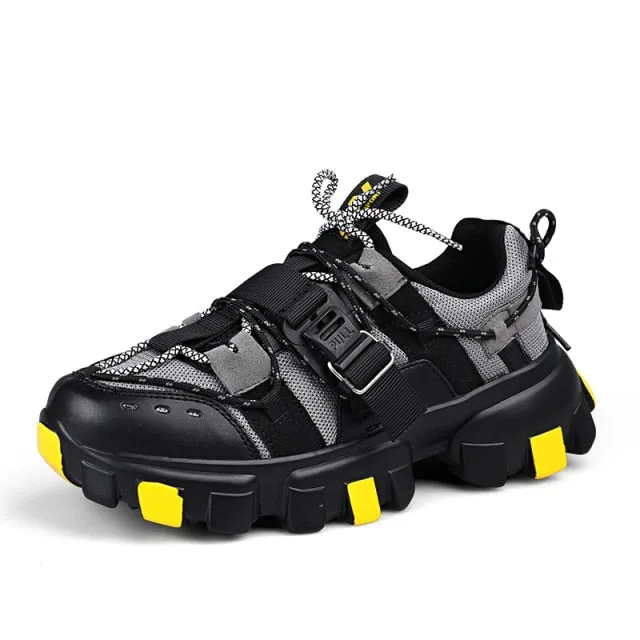 xiangtuibao Thick Sole Fashion  Sneakers Men Tenis Masculino Buckle Breathable Men Shoes