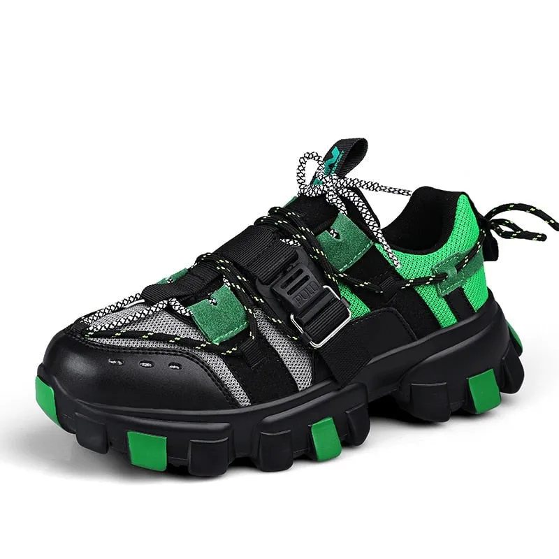xiangtuibao Thick Sole Fashion  Sneakers Men Tenis Masculino Buckle Breathable Men Shoes